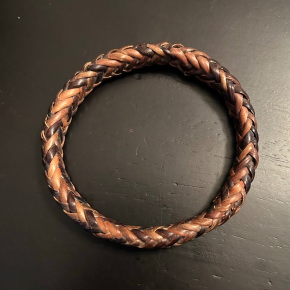 Vintage Lot Tortoise Beaded Celluloid Necklace & 2 Basket Weave Bangle Bracelets - Picture 6 of 11